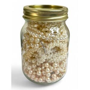 Mixed Jewelry Lot Faux Pearls Various Light Shades and Ages Good Condition